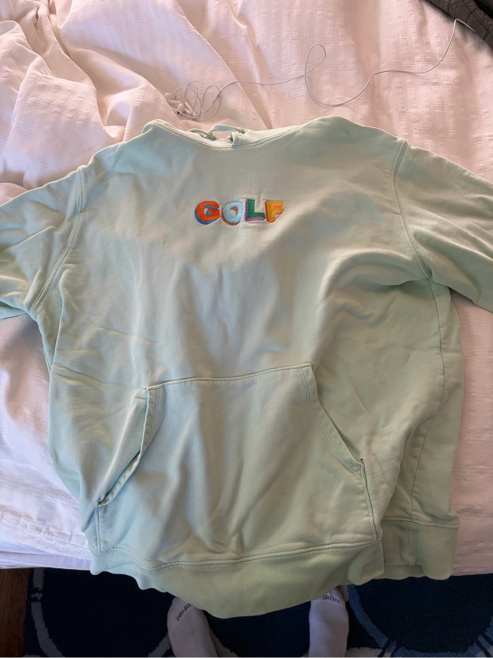 Golf Wang Pastel Mint Green Hoodie with Multicolor 'GOLF' Embroidery